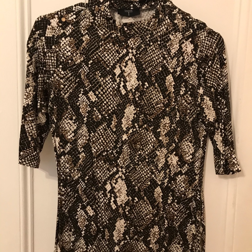 Snakeskin shortsleeved turtleneck